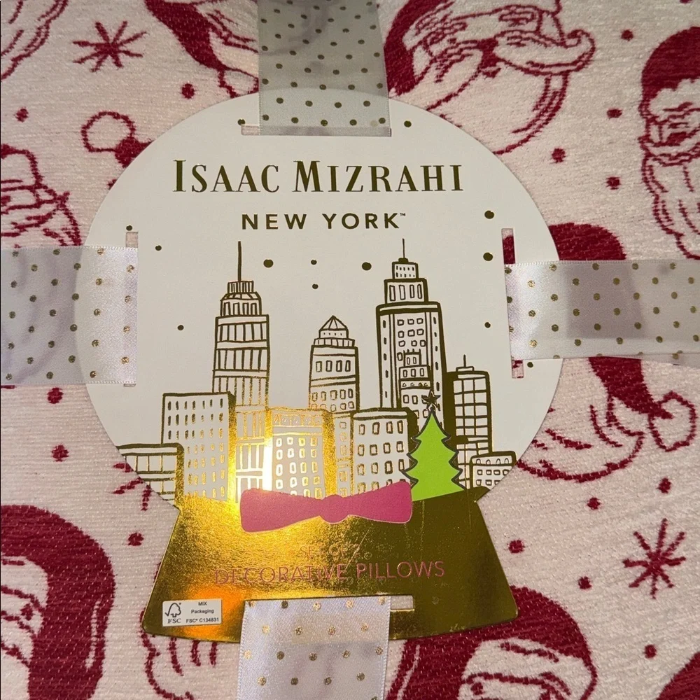 🎅🏻Isaac Mizrahi Christmas Santa set of two decorative pillows 🎅🏻